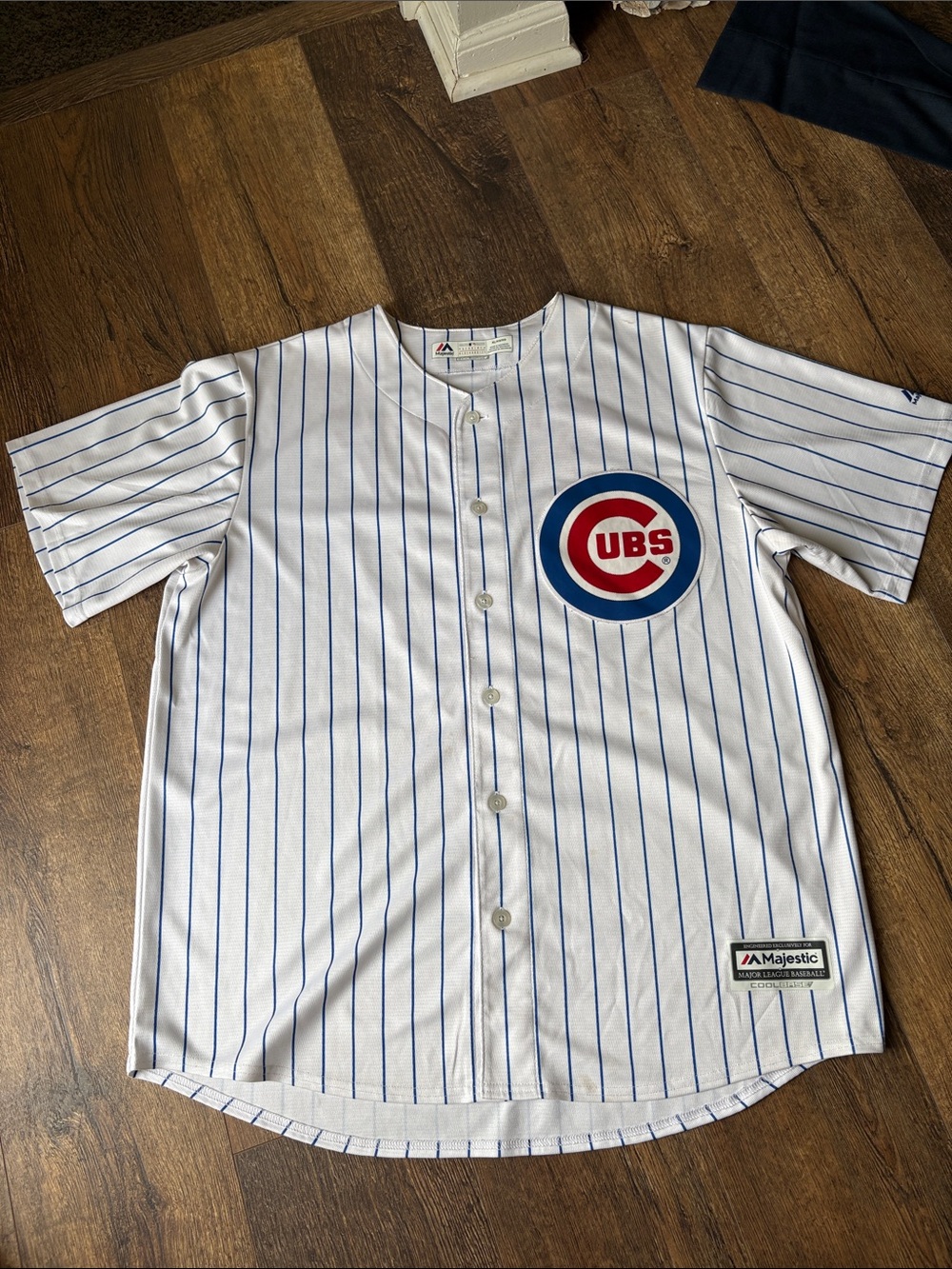 Majestic White Pinstripe Cubs Kris Bryant Jersey